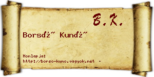 Borsó Kunó névjegykártya